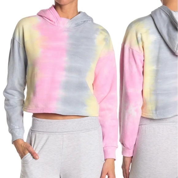 NWT 90 Degree Cropped Tie Dye Hoodie - Picture 1 of 3